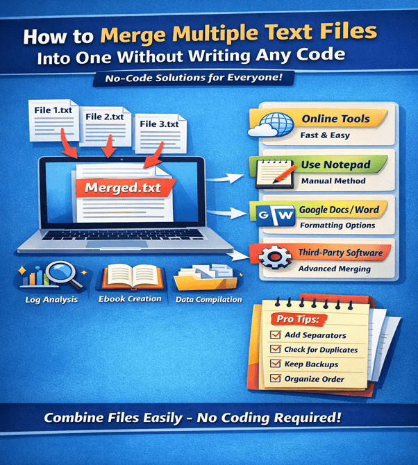 How to Merge Multiple Text Files Into One Without Writing Any Code (2026 Guide)